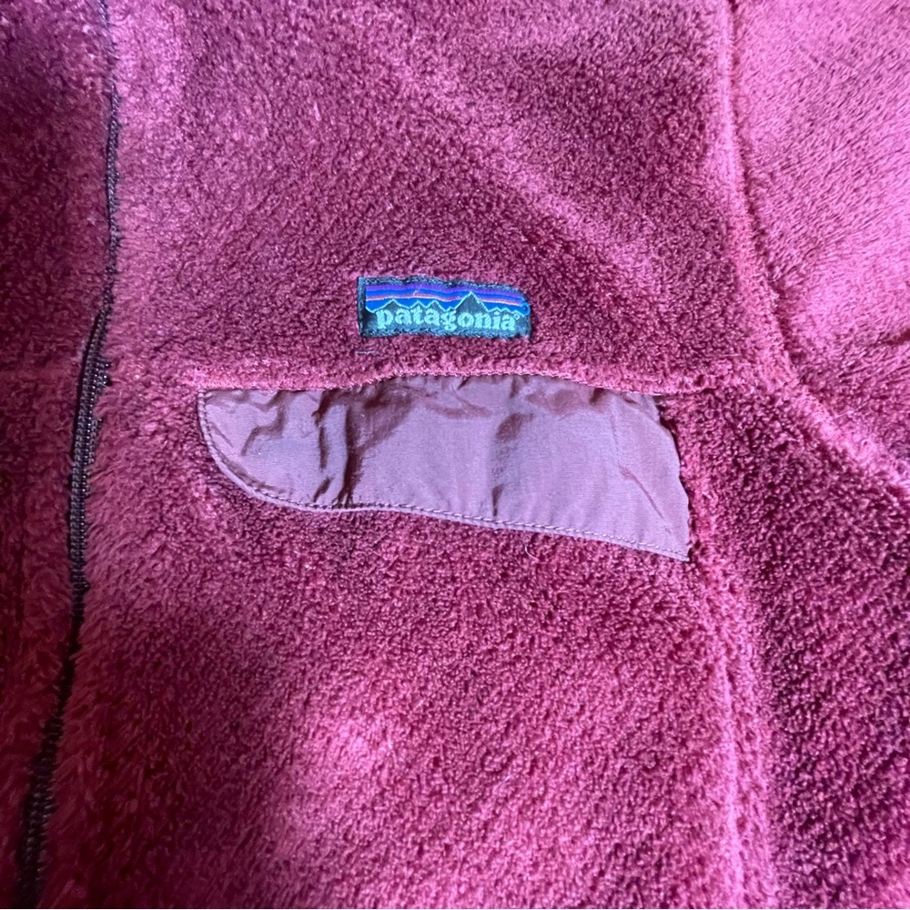 Patagonia Womens Jacket Medium Polartec Thermal Pro rug Fleece Burgundy - Picture 3 of 15